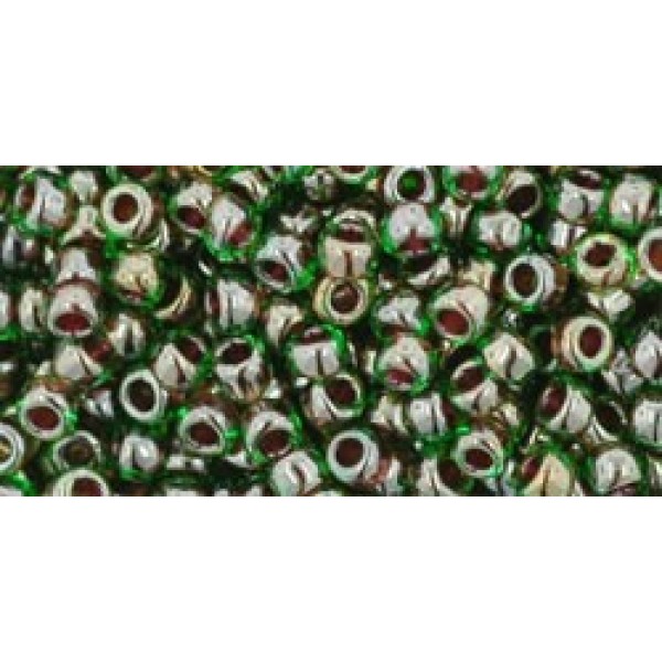 Toho Inside-color Peridot/Fuschia Lined 20g