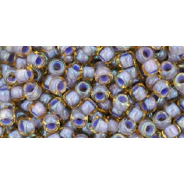 Toho Nr8 Ins.Col. Lt Topaz/Op Lavander Lined 20g