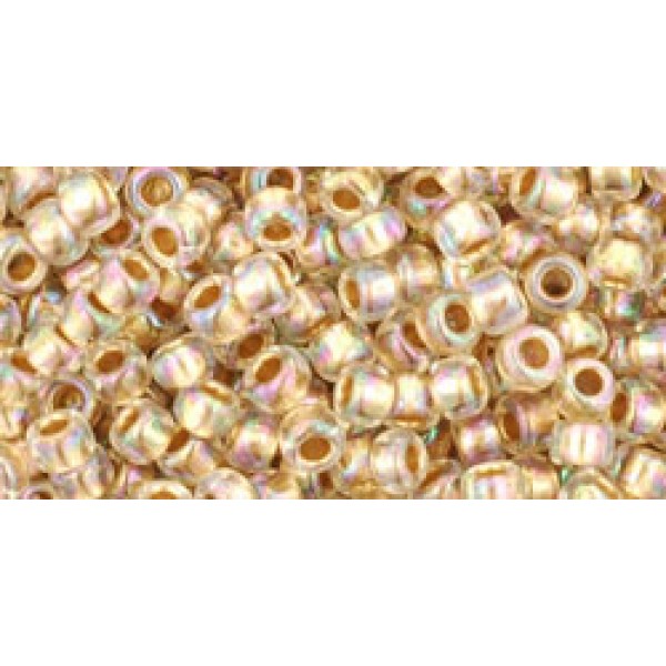 08/0 Toho Gold-Lined Rainbow Crystal 20g