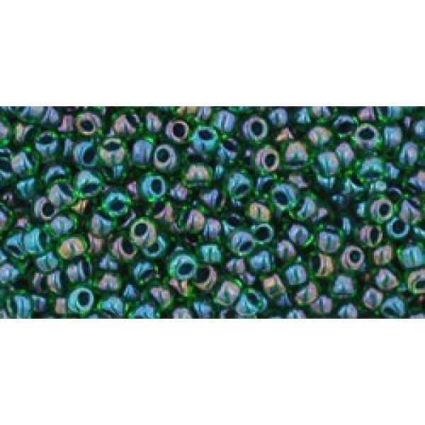 11/0 Toho Inside-Color Peridot/Emerald lined 20g