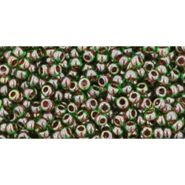 Toho Nr11 Inside-color Peridot/Fuschia Lined 20g