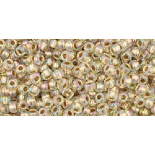 11/0 Toho Gold-Lined Rainbow Crystal 20g