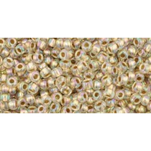 11/0 Toho Gold-Lined Rainbow Crystal 20g