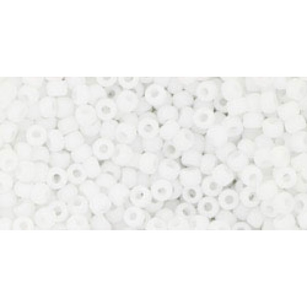 15/0 Toho Opaque-Frosted White 10g