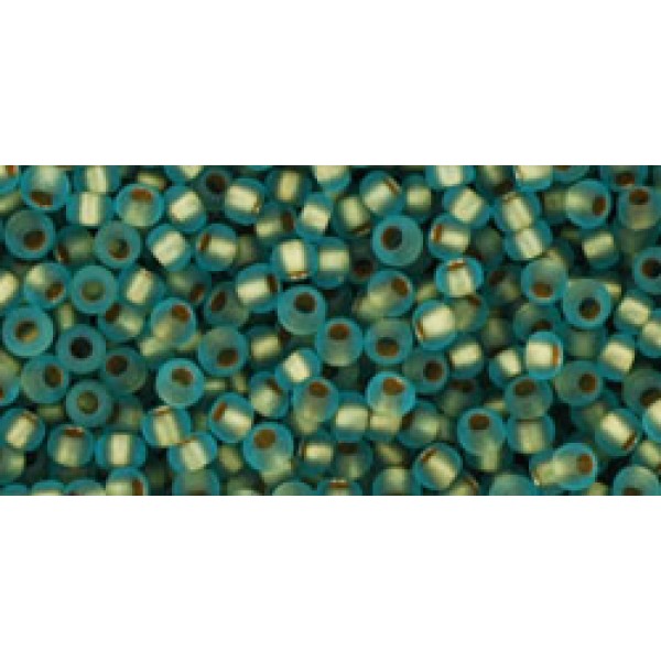 Toho Nr11 Frosted Gold-lined Aqua 20g