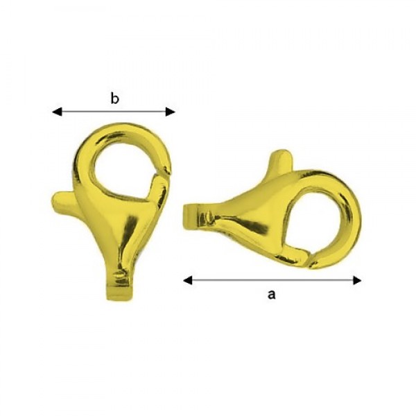 0.4um 24K zelta 11mm Karabīne, AG925 (x1)