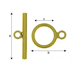 24K zelta 0,4 µm 9mm T-veida aizdare, AG-925 (x1)