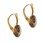 0.4um 24K gold plated Leverback w/ setting for 14mm SWAROVSKI 1122 Rivoli, Sterling Silver AG-925 (x2)