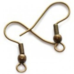 Ear wire with ball and coil (x2)