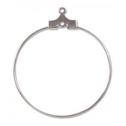 Ear hoop 30mm, silver plated (x2)