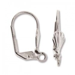 Leverback Shell w/ loop silver plated (x2)