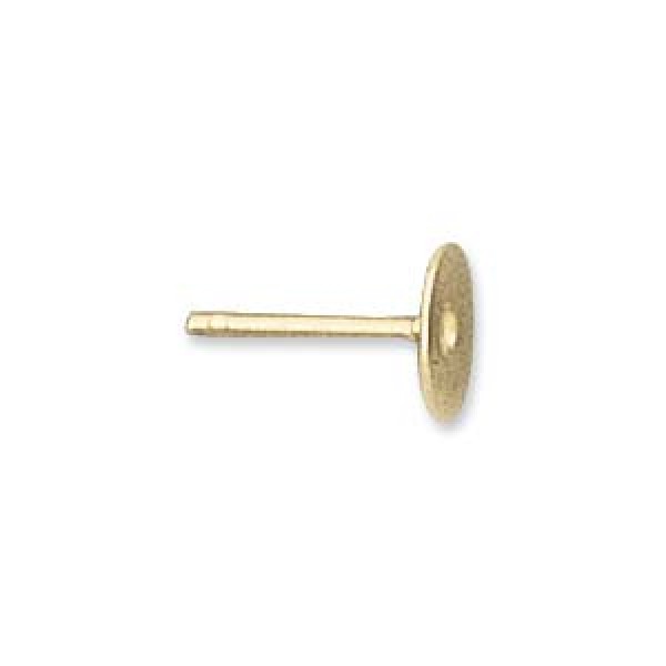 6mm Auskara sagatave ar uzmavu, zelta pārklājums (x2)