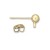 Earring post with 4mm ball, surgical steel, gold plated (x2)