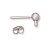 Earring post with 4mm ball, surgical steel, nickel color (x2)