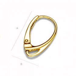 0.4um 24K gold plated Sterling silver Leverback w/ loop (x2)