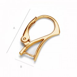 24K Gold plated Sterling silver ear wire for SWAROVSKI ELEMENTS (x2)