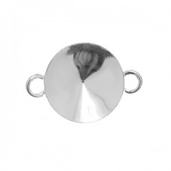 Setting w/ loops for 12mm SWAROVSKI 1122 Rivoli, Sterling Silver AG-925 (x1)