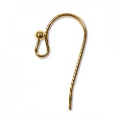 Ear wire, gold plated (x2)