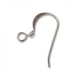 Ear wire, silver plated (x2)