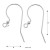 23mm Ear wire, Sterling silver (x2)