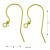 24K gold 0,4um 23mm Ear wire, Sterling silver (x2)