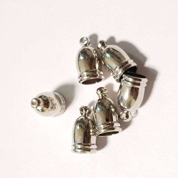 13x7mm Niķeļa krāsas auklas cepure ar cilpu (x1)