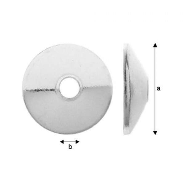 6mm Bead cap, Sterling Silver AG-925 (x1)