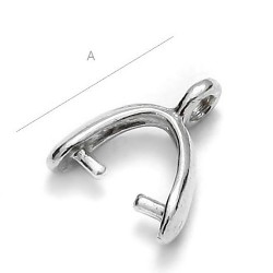 Drop pendant clasp for SWAROVSKI pendants, Sterling Silver AG-925 (x1)