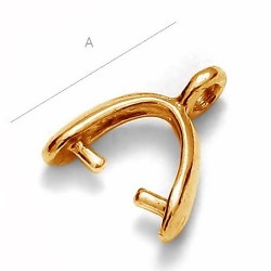 11mm 24K gold Drop pendant clasp for SWAROVSKI pendants, Sterling Silver AG-925 (x1)