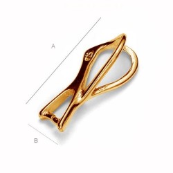 24K gold Delicate pendant clasp for SWAROVSKI ELEMENTS, Sterling Silver AG-925 (x1)