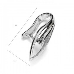 U-shape Bail with decor, Sterling silver AG-925 (x1)