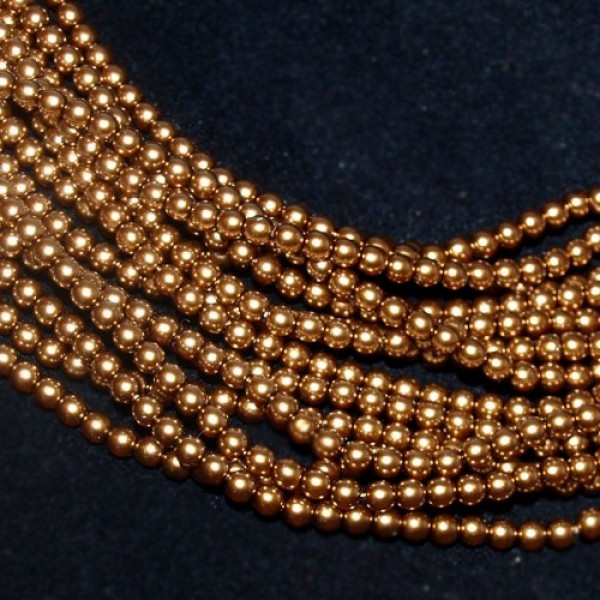 4mm Antīka zelta krāsas pērles (x18)
