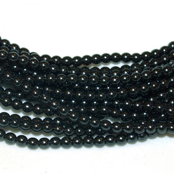 3mm Tumši pelēkas pērles (x50)
