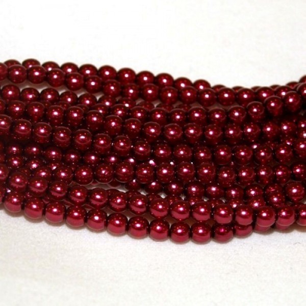3mm Tumši violeti-sarkanas pērles (x50)