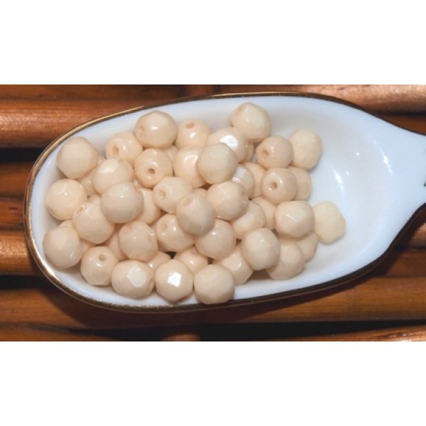 6mm Luster Opaque Beige (x24)