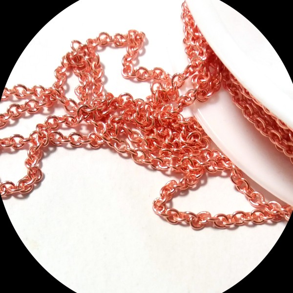 2.5x2mm Juvelieru Ķēde rozā zelta krāsā (x10cm)