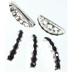 19x8mm Starplika ar melnu kristālu, sudraba p.(x1)