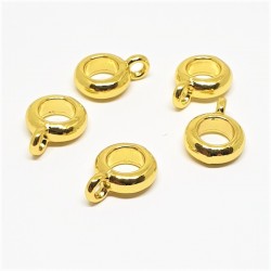 Zelta krāsas metāla pērle - starplika 3x9mm ar cilpu (x1)