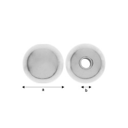 3mm round bead, Sterling Silver AG-925 (x1)