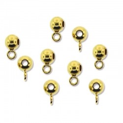 5mm Metāla pērle ar cilpu zelta pārklājums (x1)