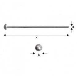 30mm Head pin, Sterling Silver AG-925 (x1)