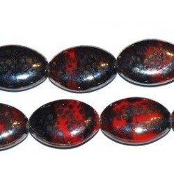 Pērle ovāls - sarkans hematīts (x1)