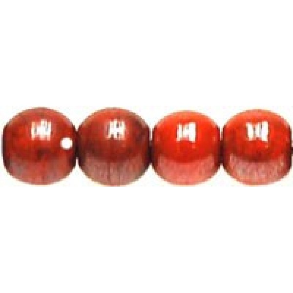 4mm Luster Blue - Opaque Red (x20)
