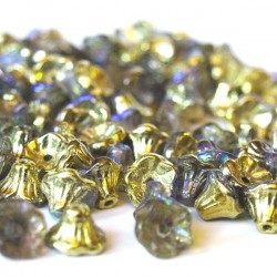 7x5mm Puķu cepurīte Crystal Golden Rainbow (x1)