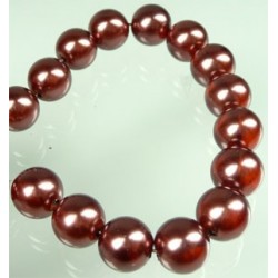 8mm Stikla pērle - brūna (x10)