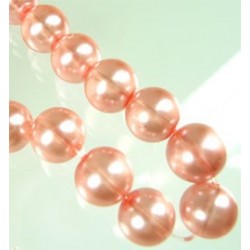 8mm Stikla pērle - viegli rozā (x10)