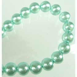 8mm Stikla pērle - gaiši zila (x10)