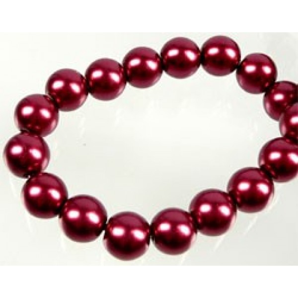 6mm Stikla pērle - bordo (x20)