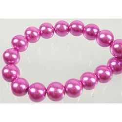 8mm Stikla pērle - tumši rozā (x10)