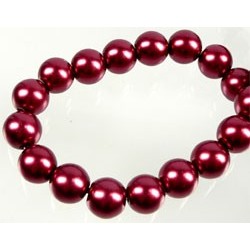 8mm Stikla pērle - bordo (x10)